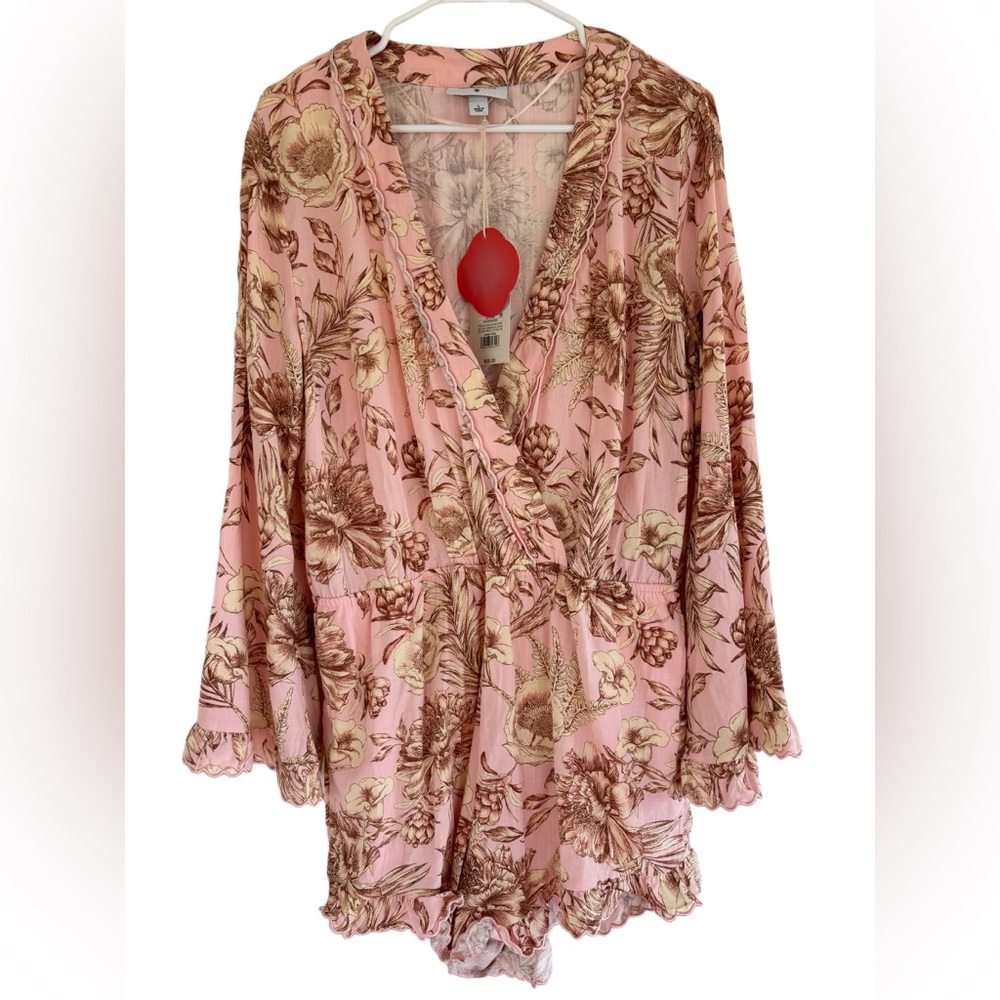 NWT Aqua Bendita x Target Light Pink/Cream Floral Romper Size Large